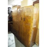 A 1930's WALNUTWOOD SMALL TWO DOOR WARDROBE AND A LEBUS SINGLE DOOR WARDROBE