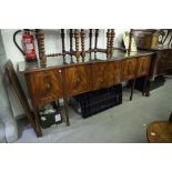 SHAW OF LONDON, DINING ROOM SUITE, COMPRISING; BREAKFRONT SIDEBOARD, DINING TABLE, on twin