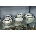 FIFTY NINE PIECE ALFRED MEAKIN 'BLEU DE ROI' PATTERN POTTERY PART DINNER SERVICE, including: SET