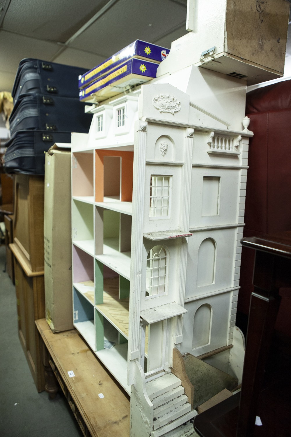 A LARGE DOLLS HOUSE (A.F.) AND A FLAT PACK DOLLS HOUSE (AS NEW)