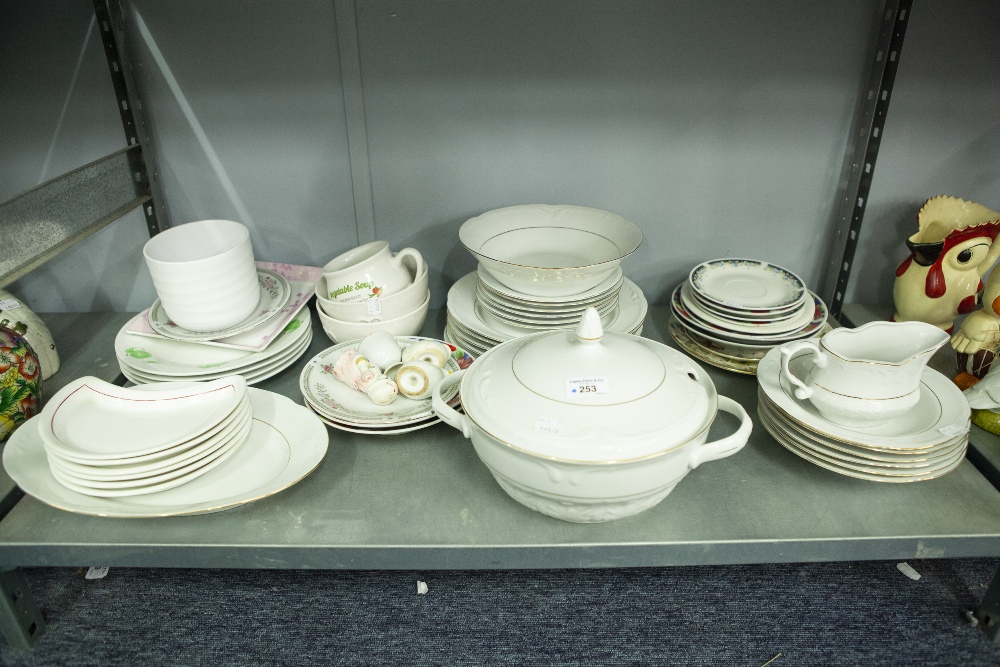 DINNER SERVICE IN WHITE AND GILT BORDER 'POLAND' AND OTHER PLATES VARIOUS