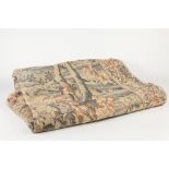 AN EARLY 20th CENTURY MACHINE WOVEN TAPESTRY WALL HANGING depicting a deer hunting scene with