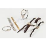 A COLLECTION OF LADIES WRIST WATCHES TO INCLUDE: RAYMOND WEIL, BULOVA rolled gold bracelet watch,