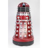 RED AND SILVER PAINTED MANUFACTURED BOARD AND FIBREGLASS MODEL OF A DALEK, with internal board