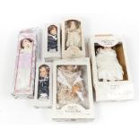 SIX LEONARDO COLLECTION PORCELAIN DOLLS, all boxed and mostly with stands (6)