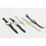 FIVE SWATCH SWISS WRISTWATCHES including 'Irony', patented aluminium wristwatch (5)