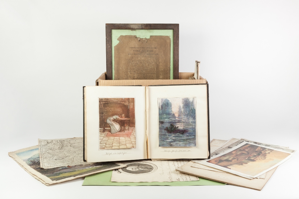 COLLECTABLES, MIXED LOT, to include: EDWARDIAN PORTRAIT ALBUM, SCRAP ALBUM containing FASHION