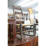 VICTORIAN ELM LADDER BACK ROCKING CHAIR