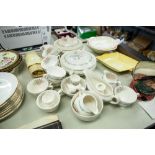 TWENTY FOUR PIECES OF ROYAL DOULTON FAIRFIELD PATTERN POTERY TEA AND DINNER WARES, including: A PAIR