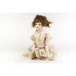 EARLY 20th CENTURY ARMAND MARSEILLE, GERMANY, BISQUE HEAD DOLL, numbered 390 with sleeping brown