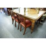 A SET OF FOUR VICTORIAN MAHOGANY BALLOON BACK CHAIRS AND A PAIR OF VERY SIMILAR CHAIRS,