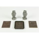 THREE OBLONG CAST BRONZE PLAQUES TO COMMEMORATE JOHN LEWIS PATON M.A., High Master of Manchester