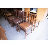 FOUR DINING CHAIRS WITH PAD BACK AND SEAT AND TWO OTHERS (6)