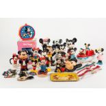 TEN FIGURES OF MICKEY MOUSE, including a 'TALKING' FIGURE by Burbank Yoys Ltd, with oversized pull-