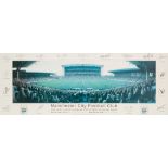 'LAST MATCH AT MAINE ROAD' PHOTOGRAPHIC PRINT, with printed signatures to the border, 14 ¼" x