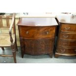 A NINETEENTH CENTURY CONVERTED BOW FRONT MAHOGANY COMMODE