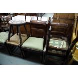 AN EARLY TWENTIETH CENTURY OAK RUSH SEAT STOOL, ANOTHER FOUR LEGGED CIRCULAR STOOL WITH CARVED