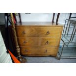 20th CENTURY TEAK CHEST OF DRAWERS OF THREE GRADUATED DRAWERS