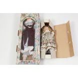 THREE FRANKLIN 'HEIRLOOM' PORCELAIN DOLLS - one 'Knightsbridge Collection', large PORCELAIN DOLL