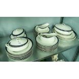 FIFTY NINE PIECE ALFRED MEAKIN 'BLEU DE ROI' PATTERN POTTERY PART DINNER SERVICE, including: SET