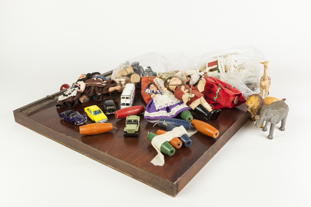 VINTAGE AND LATER TOYS, MIXED LOT, to include: BAR SKITTLES, TOTOPOLY, DIE CAST VEHICLES, PLASTIC