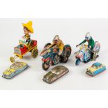 THREE VINTAGE FRICTION DRIVEN TINPLATE CARS, comprising: C.I.G.S. H:Q, GRP ARMY, RADIO TAXI and