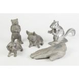 CAST ALUMINIUM SQUIRREL PATTERN NOVELTY NUT CRACKER, together with a SIMILAR STANDING BEAR PATTERN