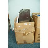 CONTENTS OF ONE BOX OF KITCHEN PANS, 'CUISINE' POT, BREAD BIN, ETC.