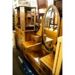 QUALITY VICTORIAN MAHOGANY CHEST OF DRAWRES AND MATCHING DRESSING TABLE WITH OVAL SWING MIRROR