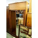 GENTLEMAN'S AUSTINSUITE 'EMBASSY' PINE FINISH WARDROBE WITH TWO SLIDING DOORS, ONE WITH MIRROR