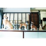 FOUR RESIN MODELS OF DOGS, ONE LIFE SIZE (4)