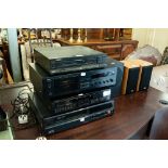 MIXED AUDIO AND HiFi EQUIPMENT OT INCLUDE KENWOOD EQ, YAMAHA CASSETTE DECK KX 330, PHILIPS CD PLAYER