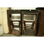 THREE PLAIN, LATE VICTORIAN/EDWARDIAN CAST IRON BEDROOM FIRE SURROUNDS, 38" (96.5CM) HIGH, 24" (