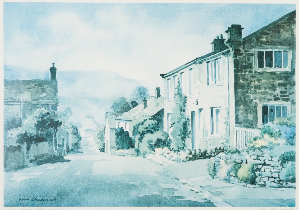 TWO SIGNED LIMITED EDITION PRINTS: LAURA IRELAND WYMONDHAM MARKET CROSS 10/250 SAM CHADWICK APPLE-