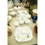 TWENTY PIECE SHELLEY 'WILD FLOWERS' PATTERN CHINA PART TEA SERVICE FOR SIX PERSONS, one cup missing,