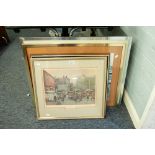 TWO FADED UNSIGNED L.S. LOWRY PRINTS AND TWO BOB RICAHRDSON ARTIST SIGNED COLOUR PRINTS (4)