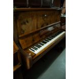 G. ECKARDT AND SOHN, STUTTGART, INLAID WALNUT UPRIGHT PIANOFORTE, IRON FRAMED AND OVERSTRUNG