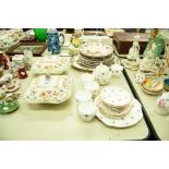 PAIR OF SPODE 'ROYAL JASMINE' PATTERN SQUARE TUREENS AND COVERS, together with a DIAMOND CHINA