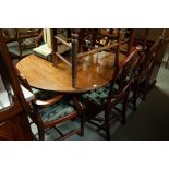 SHAW OF LONDON, DINING ROOM SUITE, COMPRISING; BREAKFRONT SIDEBOARD, DINING TABLE, on twin