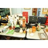 SELECTION OF MODERN AND STUDIO POTTERY, including: KERAMICA EARTHENWARE VASE, TWO PAIRS OF BUFF