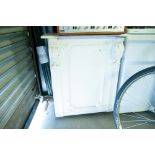 VICTORIAN WHITE PAINTED SMALL CUPBOARD WITH TRAY SHELVES