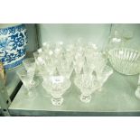 TWENTY SIX WEBB STEMMED DRINKING GLASSES, COMPRISING: A SET OF NINE, 4" (10.2cm) high and a MATCHING