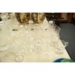 A COLLECTION OF CUT GLASS DRINKING GLASSES, APPROX 31