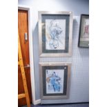 AFTER H. BRESINSKY, PAIR OF COLOUR PRINT REPRODUCTIONS, NUDE MALE AND FEMALE FIGURES