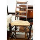 VICTORIAN ELM LADDER BACK ROCKING CHAIR