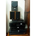 MIXED AUDIO AND HiFi EQUIPMENT OT INCLUDE KENWOOD EQ, YAMAHA CASSETTE DECK KX 330, PHILIPS CD PLAYER