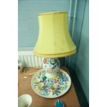 POOLE POTTERY TABLE LAMP AND PLAQUE