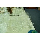 A COLLECTION OF CUT GLASS DRINKING GLASSES, APPROX 31