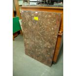 A GREY MARBLE PANEL WITH AMMONITE INCLUSIONS, APPROX 47 1/2" x 32"