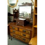 VICTORIAN WALNUTWOOD AM MAHOGANY TWO PIECE BEDROOM SUITE COMPRISING; A WASHSTAND WITH VEINED